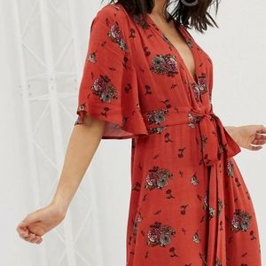 Maxi Tea Dress with Plunge Neckline